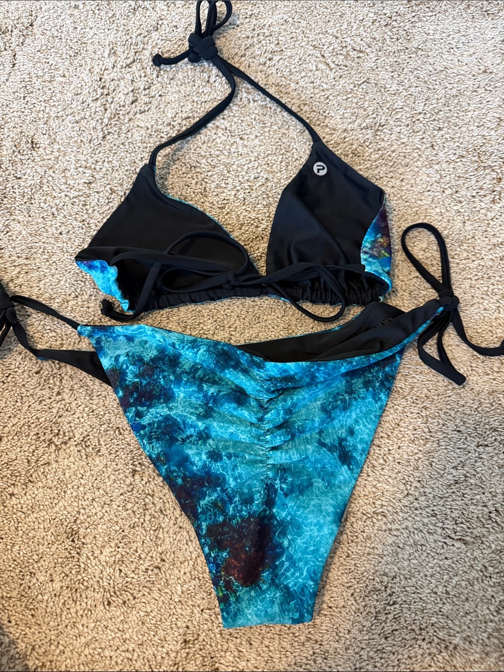 Women's Key West Belize Reversible Tie Side Bikini  (top medium, bottoms large) - Picture 2 of 3